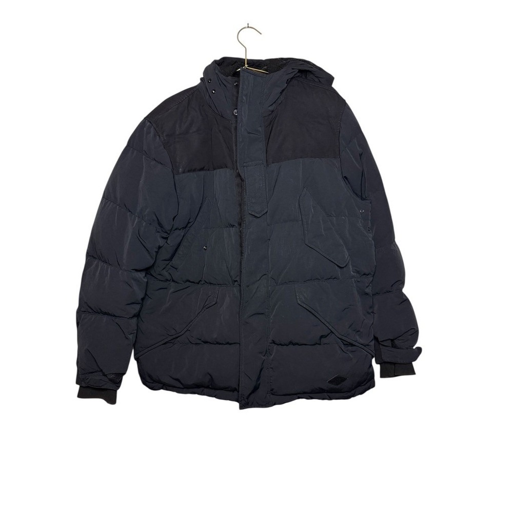 Rag Bone Arctic Ezra Puffer Jacket Hooded Warm Duck Down Filled Men L Black
